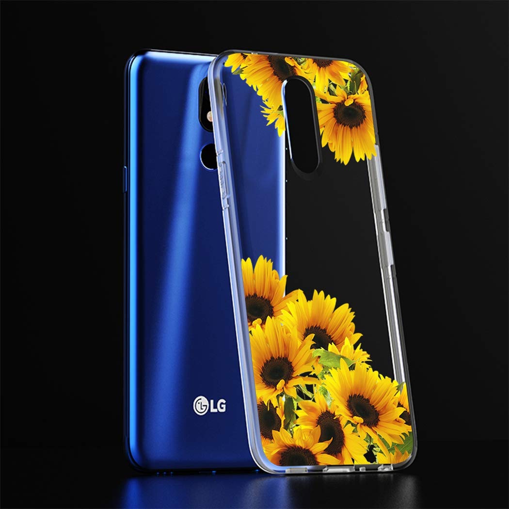 Compatible with LG Stylo 5/5V/5X/5 Plus Case - Cute Clear Sunflower Pattern Slim Shockproof TPU Protective Phone Cover for Women & Girls | Perfect for Everyday Use, School & Work Protection