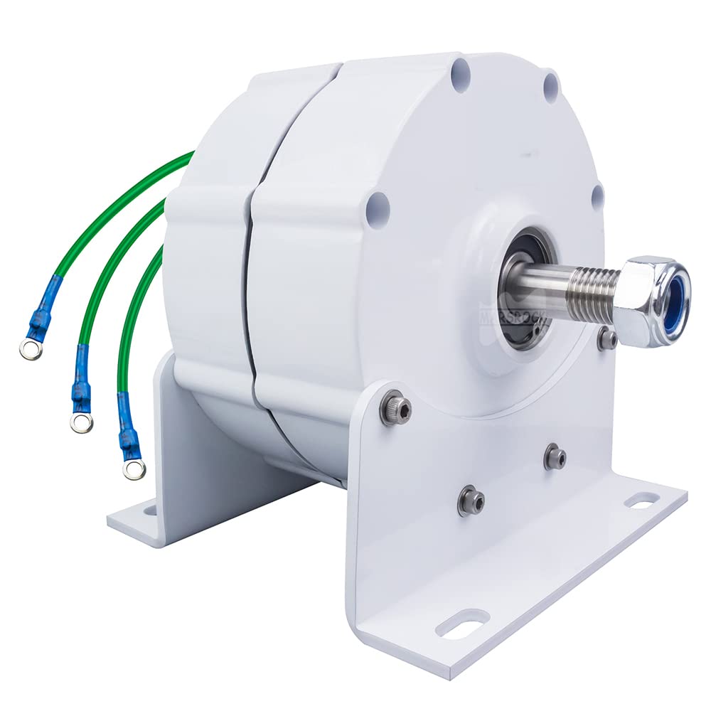 8000W 12V/24V/48V 3-Phase Gearless Permanent Magnet AC Alternator - Low Speed Generator for Wind Turbine, Water Turbine & Diesel Engine | Renewable Energy Power Solution for Off-Grid Living, Emergency Backup & Industrial Applications