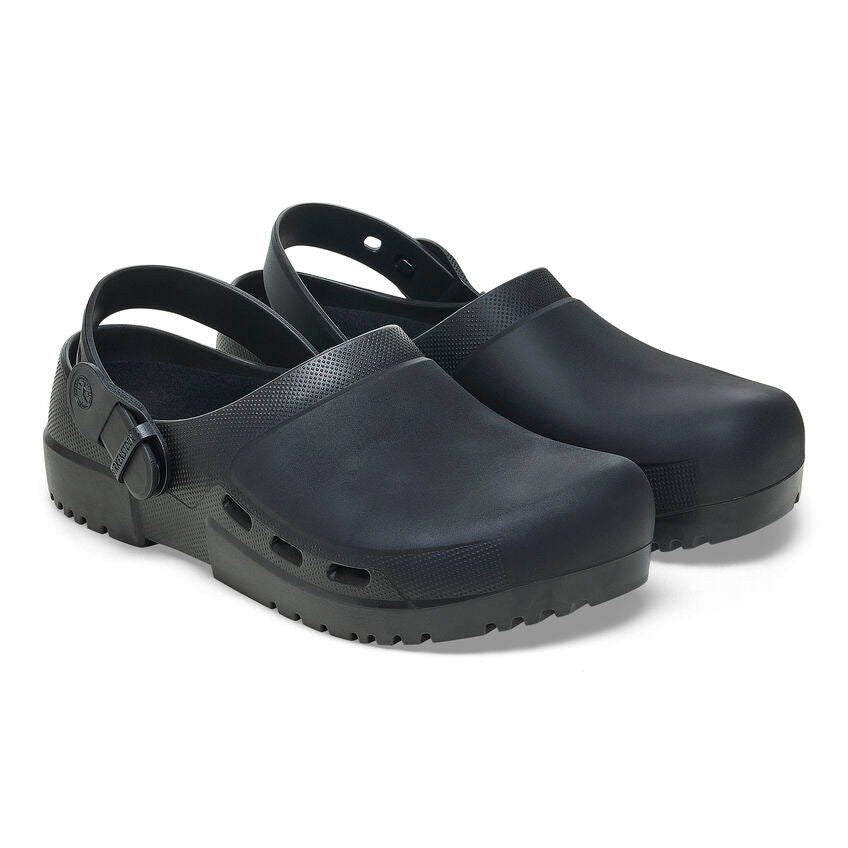 Birkenstock Birki Air 2.0 Polyurethane Work Shoes for Men & Women - Jet Black Slip-Resistant Professional Kitchen Shoes for Chefs, Nurses, and Restaurant Workers
