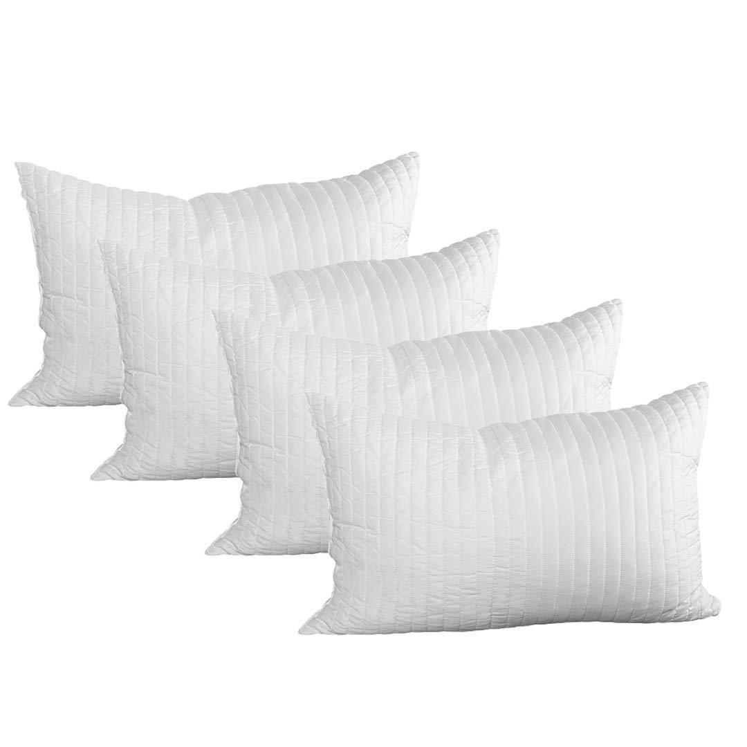EvergreenWeb - 4 Pack Breathable Memory Foam Pillows, 15cm High with Feather-Like Feel, Hypoallergenic & Neck Pain Relief - Fits All Mattresses, Beds & Sofas - Perfect for Home, Office, and Travel Use