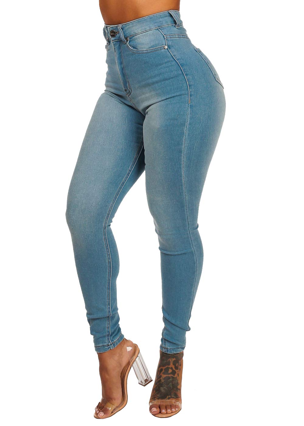 Moda Xpress Ultra High Waisted Skinny Jeans for Women - Stretchable Slim Fit Denim Pants - Perfect for Casual Wear, Office & Night Out
