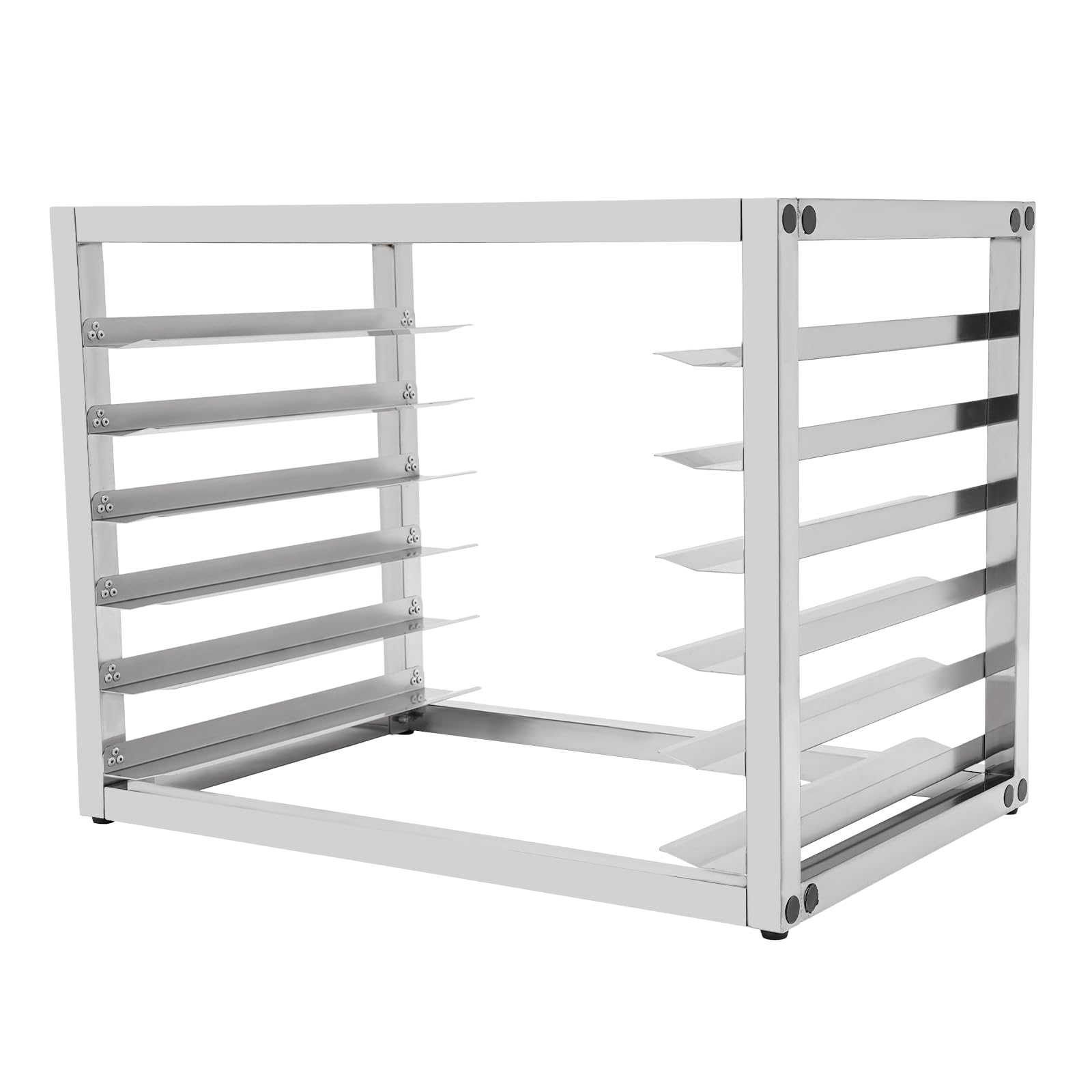 Commercial Stainless Steel 6-Tier Bakery Bun Pan Speed Rack - 6 Sheet Capacity, Countertop Food Tray Organizer for Bakeries, Restaurants & Cafes (Trays Not Included) - Perfect for Baking, Pastry Display & Kitchen Storage