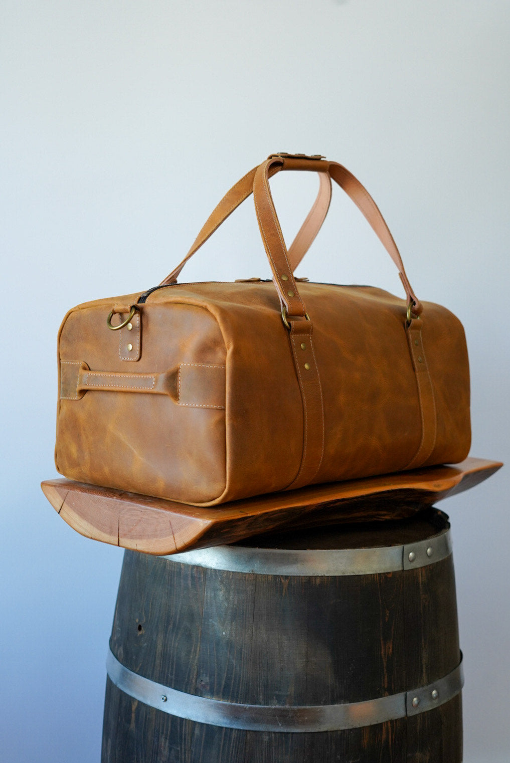 Water Buffalo Tan Leather Weekend Warrior Bag - Durable & Stylish for Travel, Work & Outdoor Adventures