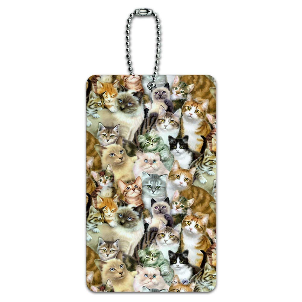 Stylish Cat & Kitten Pattern Luggage Tag - Durable Suitcase ID Tag for Travel Bags - Perfect for Carry-On Identification & Pet Lover Accessories