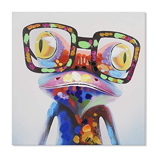 Colorful Happy Frog with Glasses