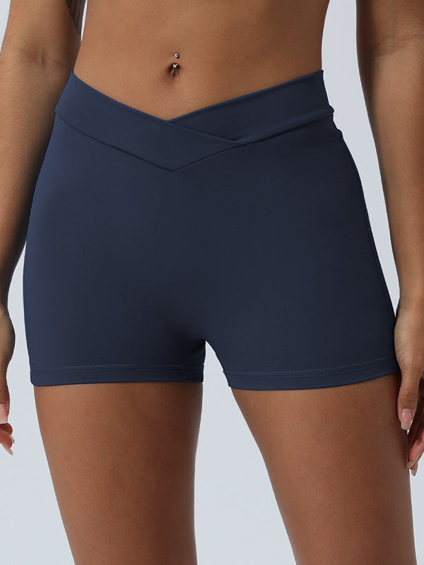 ZASUWA Women's V-Shape Waist Scrunch Booty Shorts - High Waist Spandex Gym Shorts for Workout, Yoga & Running - Butt Lifting Leggings for Women