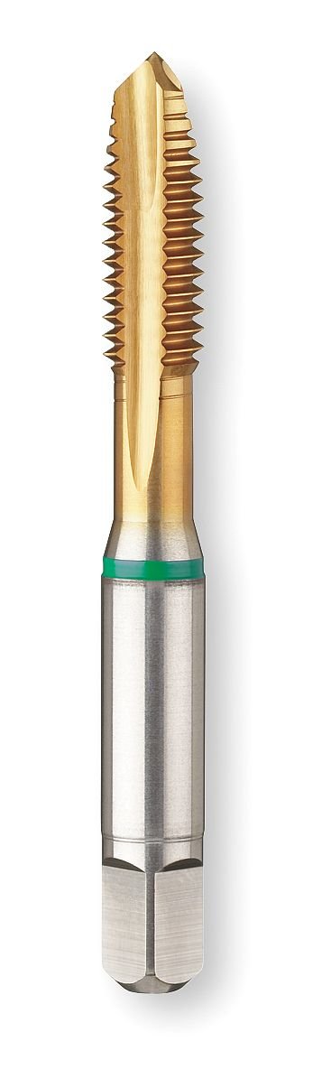 GUHRING 9039170254000 Spiral Flute Tap, Plug Style, Cobalt Alloy, TiN Coating, 4 Flute, 1