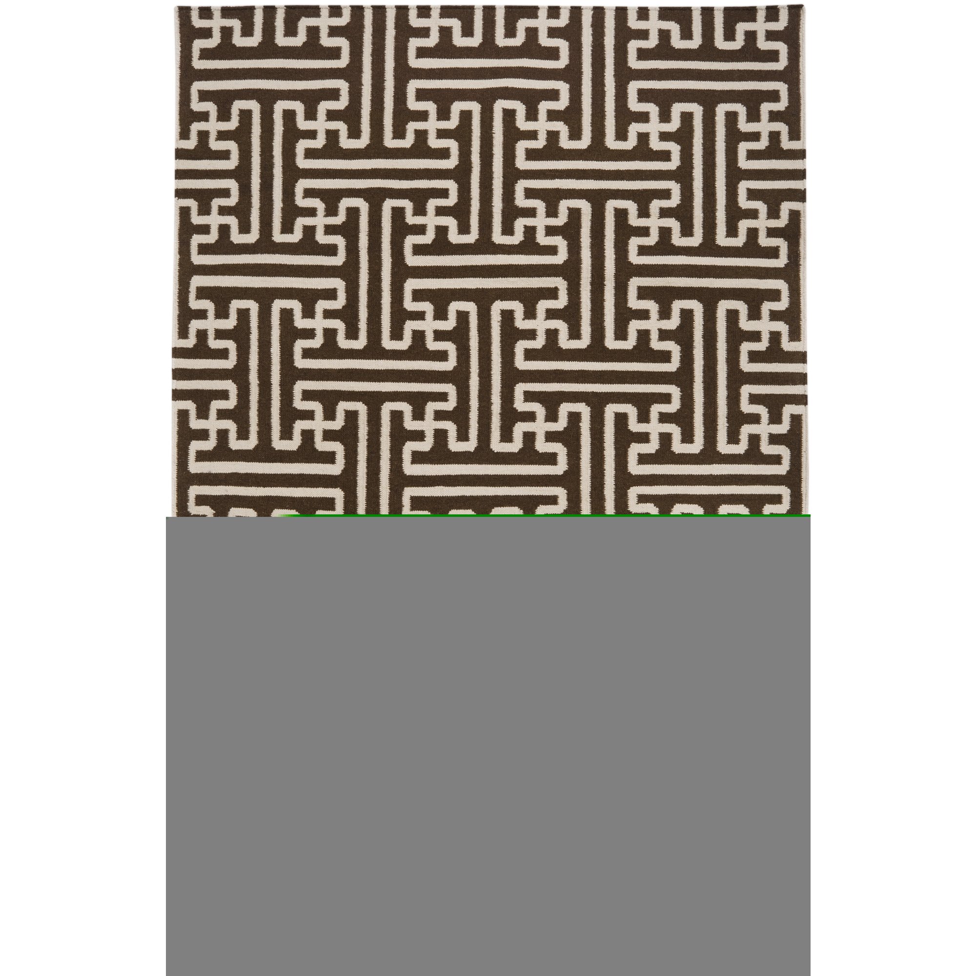 Premium Surya Flatweave Rug in Dark Chocolate & Parchment - 3'6
