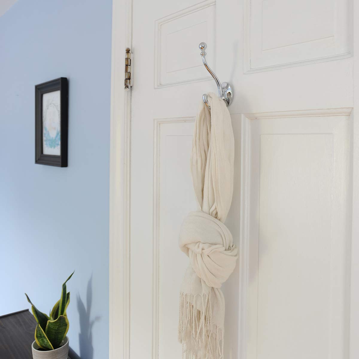 Hickory Hardware Cottage Collection Coat & Hat Hook - 5.25 Inch Chrome Finish Wall Hooks (14-Pack) - Perfect for Entryway, Mudroom, Bathroom & Closet Organization