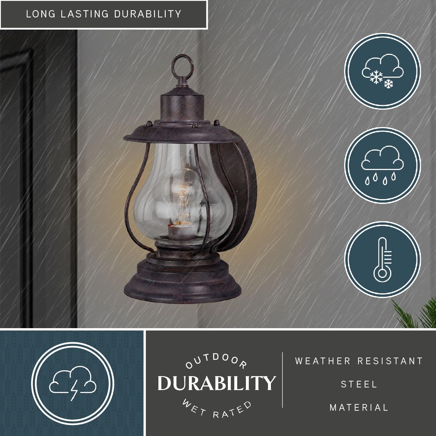 Dockside 1 Light Bronze Coastal Outdoor Wall Lantern with Clear Glass - Perfect for Porch, Patio, and Beach House Lighting
