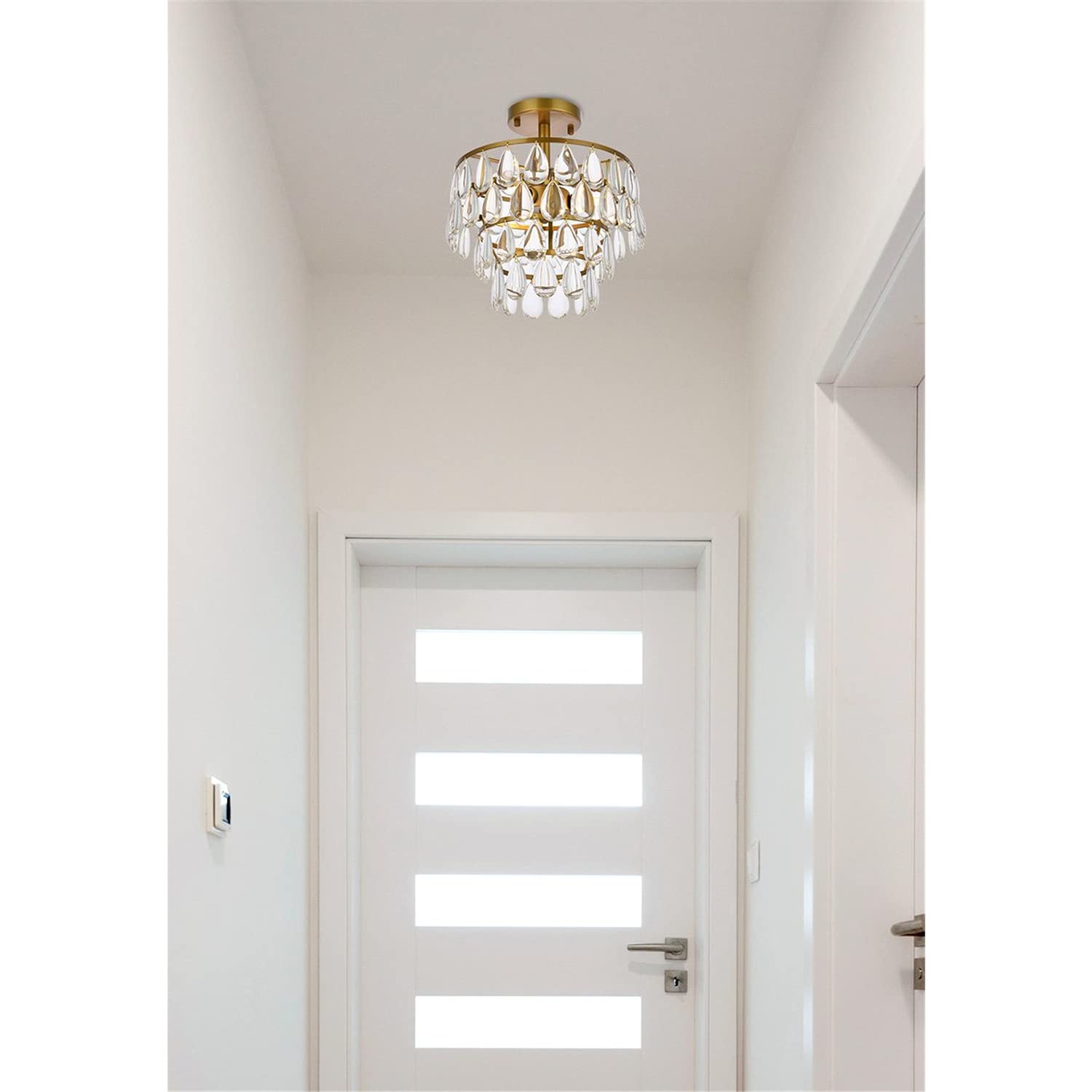 12 Inch Brass Flush Mount Ceiling Light - Modern Indoor Lighting Fixture for Living Room, Bedroom & Kitchen | Bright & Stylish Home Decor