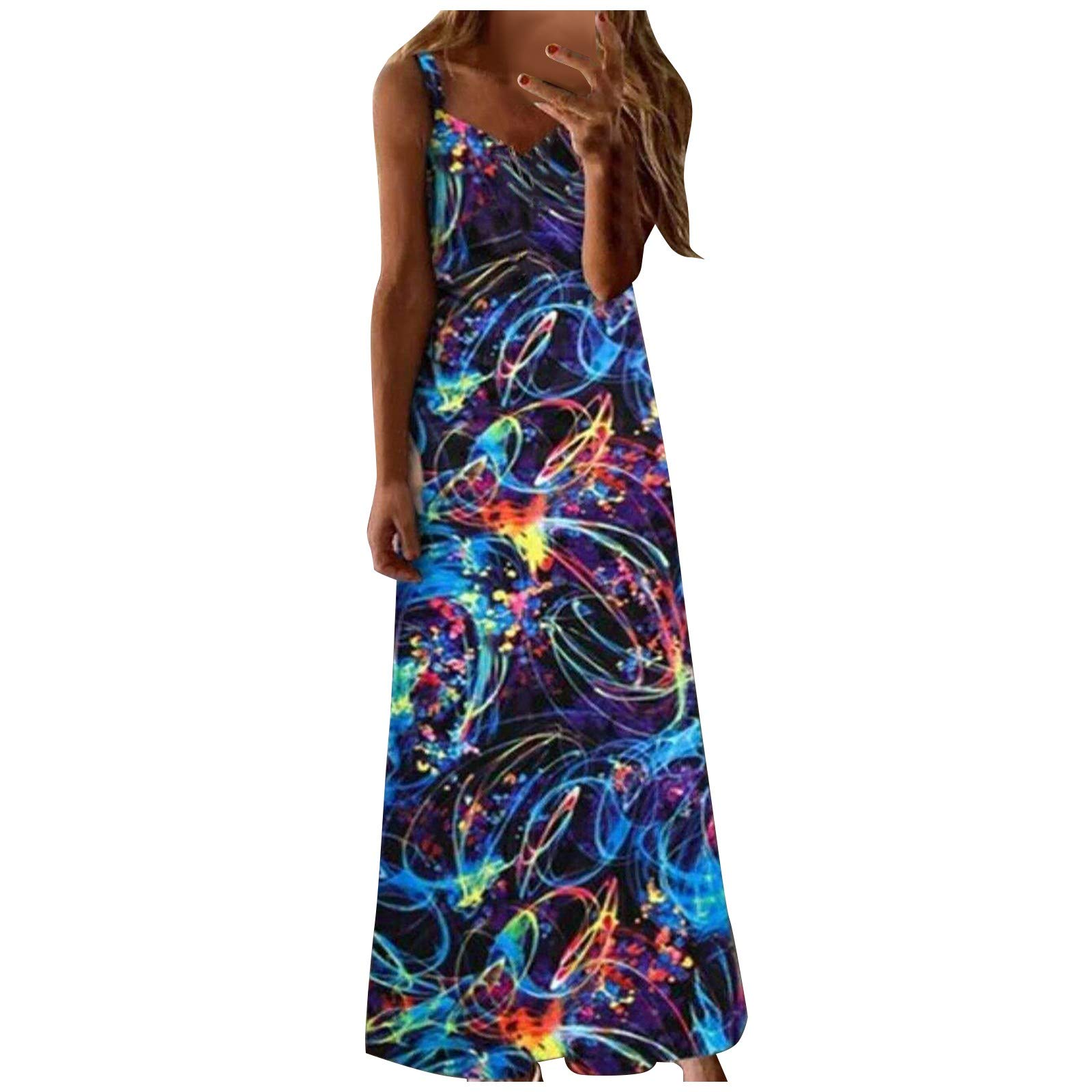 Women's Summer Beach Dresses - Sleeveless Loose Plain Maxi Sundress for Casual Wear | Perfect for Vacations, Pool Parties & Seaside Strolls