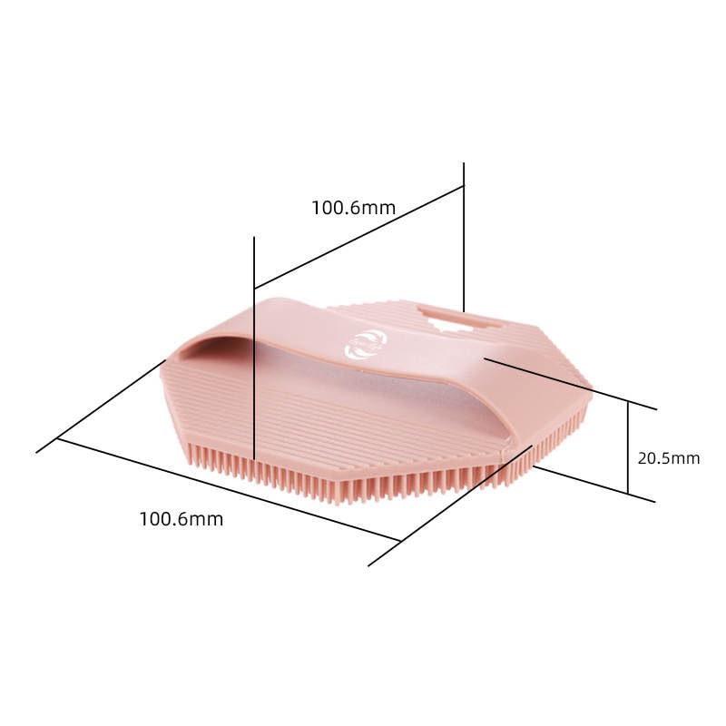 Exfoliating Silicone Body Scrubber for Men & Women - Reusable Face & Body Scrub with Handle for Easy Hanging Storage - Gentle Exfoliation for Daily Shower & Spa Use (Grey, Pink, Tan)