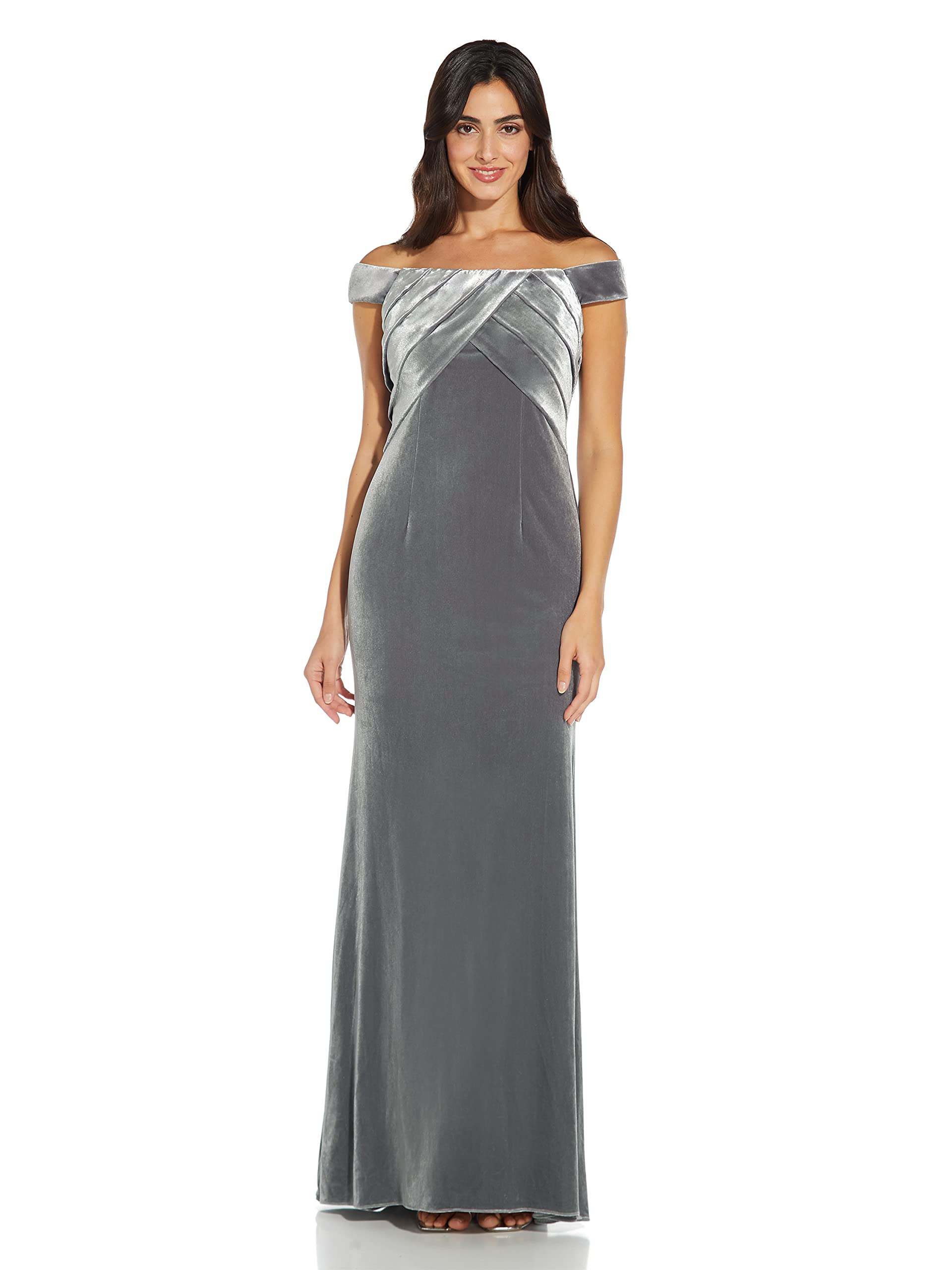 Adrianna Papell Women's Stretch Velvet Dress - Elegant & Comfortable Formal Gown for Evening Parties, Weddings & Special Occasions