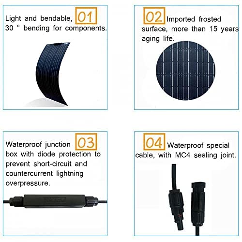 100W 18V Flexible Solar Panel Kit - Portable Solar Charger for Home, Car, RV, Boat & Camping | Waterproof & Lightweight for Outdoor Adventures