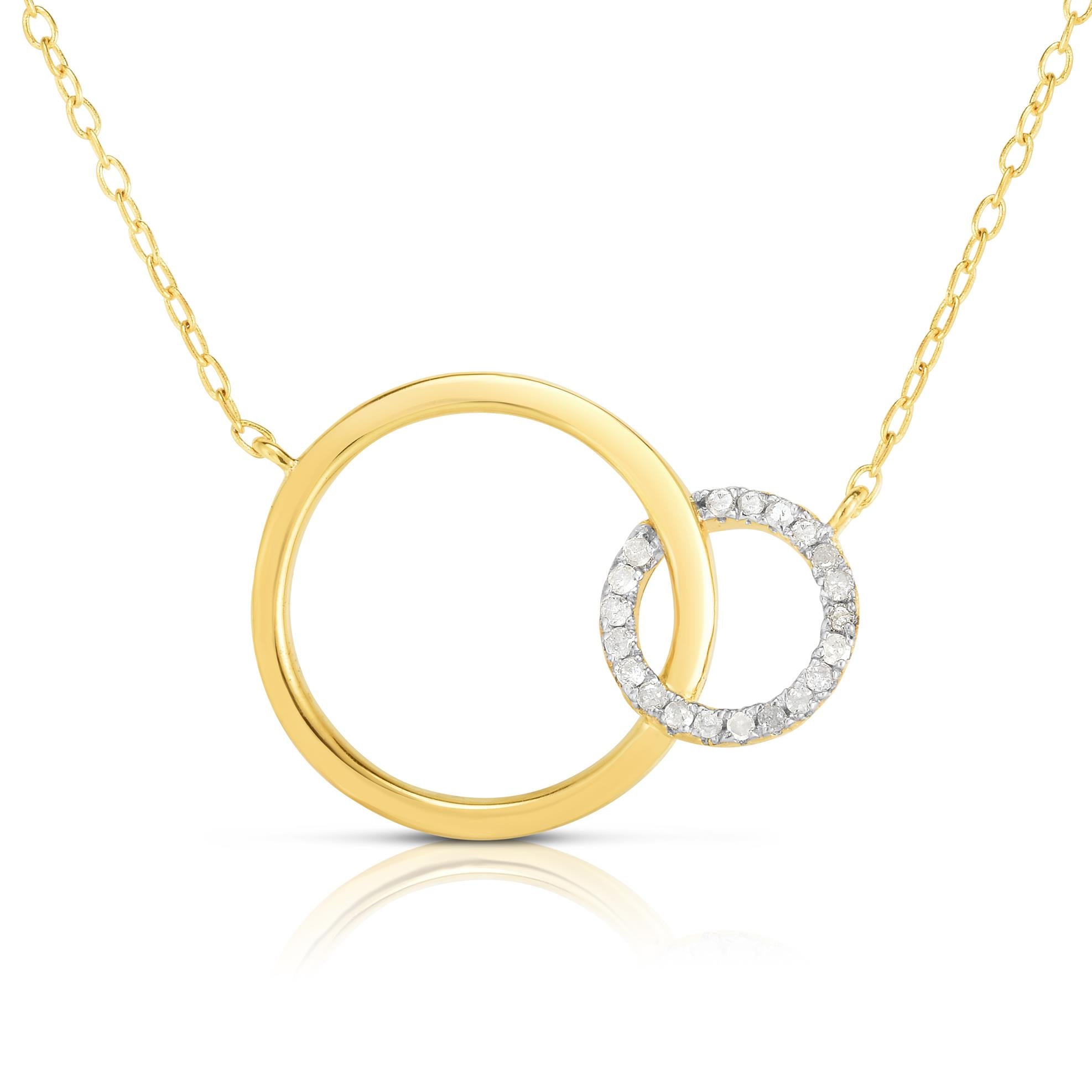 Exquisite Diamond Circle Necklace for Women - Elegant 14K Gold Pendant Jewelry Gift for Her - Perfect for Weddings, Anniversaries & Special Occasions