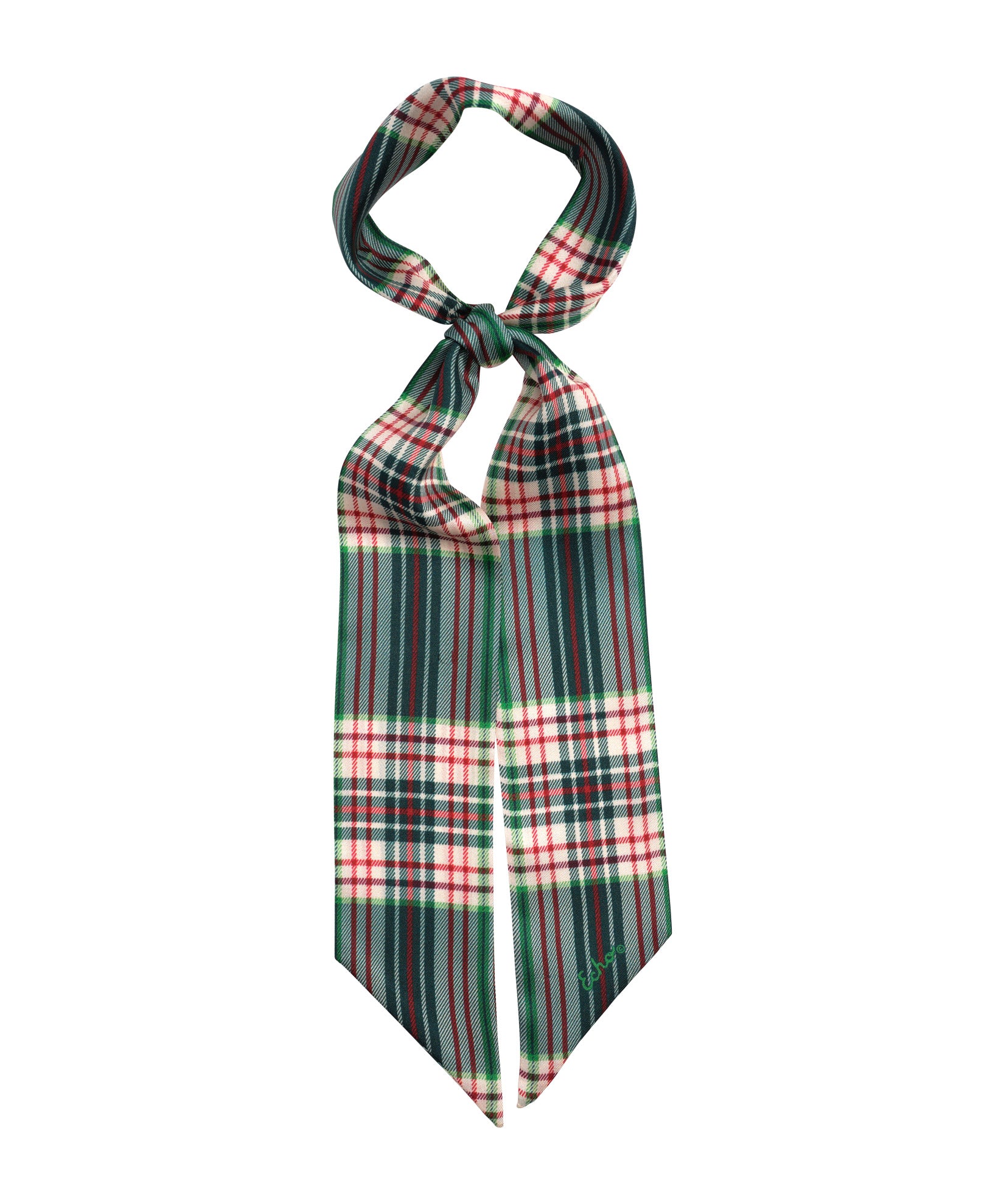 Elegant Plaid Silk Ribbon Scarf for Women - Soft & Lightweight Fashion Accessory - Perfect for Office, Parties & Special Occasions
