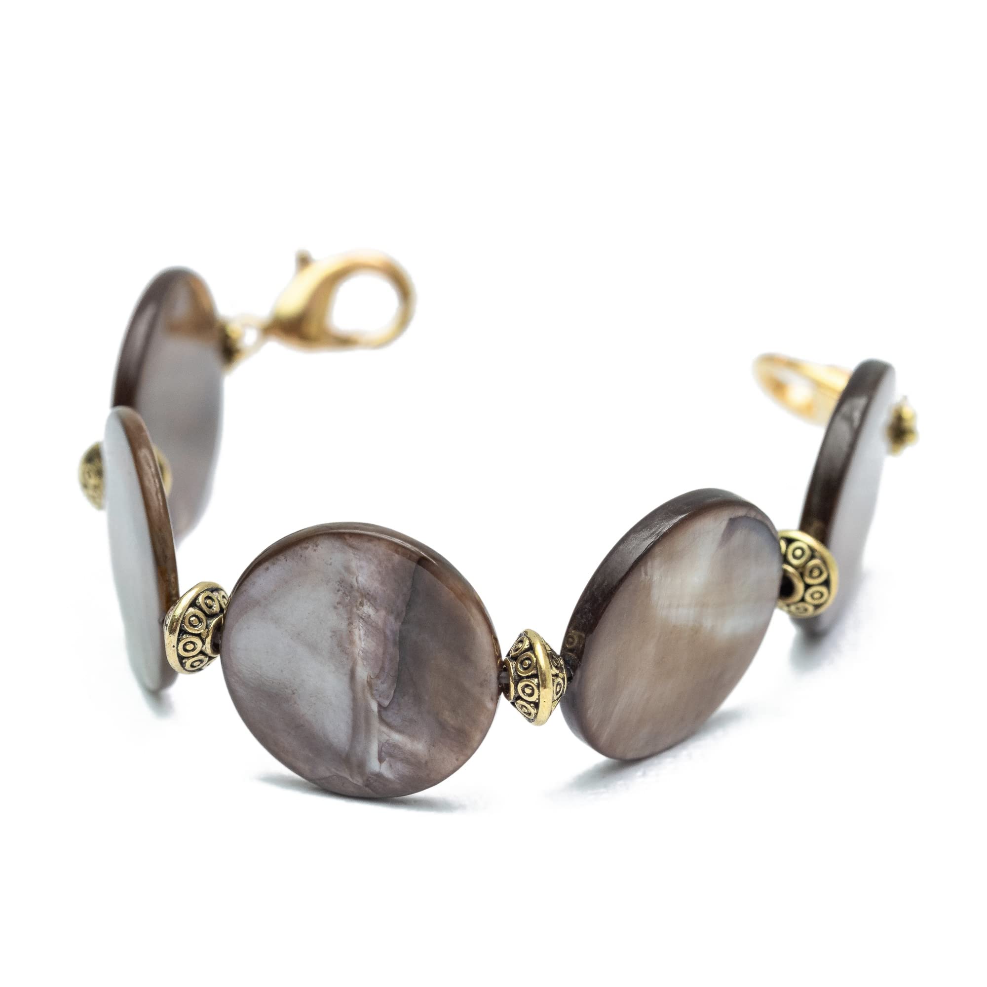 Gold Tone Stretch Medical Alert Bracelet - Interchangeable Replacement ID Bracelet (Coffee Bean/Mocha Brown) | Custom Sizing Available | Perfect for Diabetes, Allergies & Emergency Medical Identification