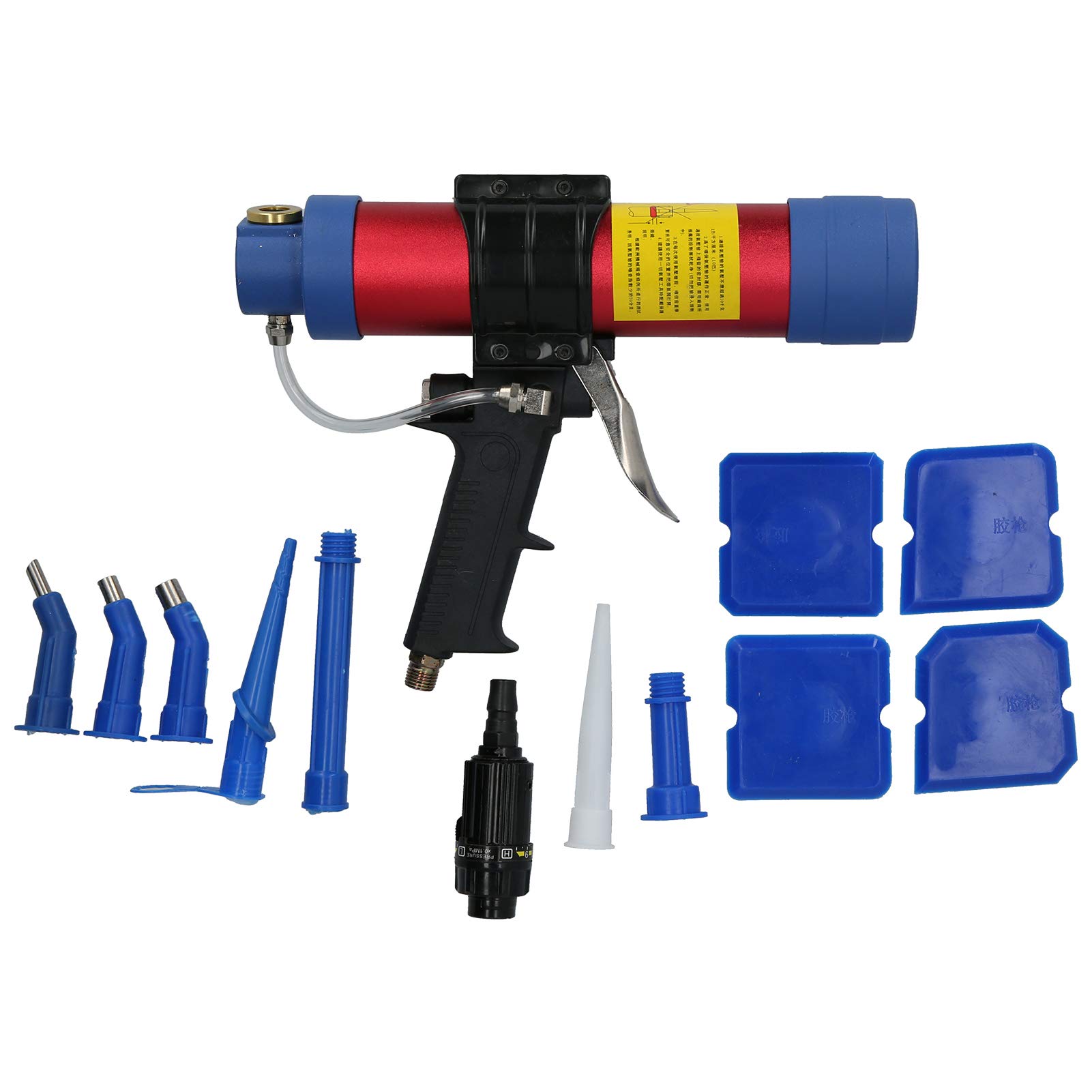**Pneumatic Caulking Gun - Adjustable Air-Powered Sealant Gun for Glass Glue & Caulk Cartridges (310ML) - Durable Aluminum Construction - Ideal for Home Repairs, Window Sealing & DIY Projects**