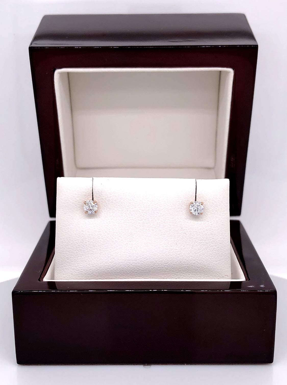 1/3 Carat Lab Grown Diamond Round Stud Earrings in 14k Gold (G-H, VS1-VS2, cttw) - 4-Prong Basket Screw Back for Secure Fit by Diamond Wish | Perfect for Everyday Wear, Special Occasions & Gift Giving