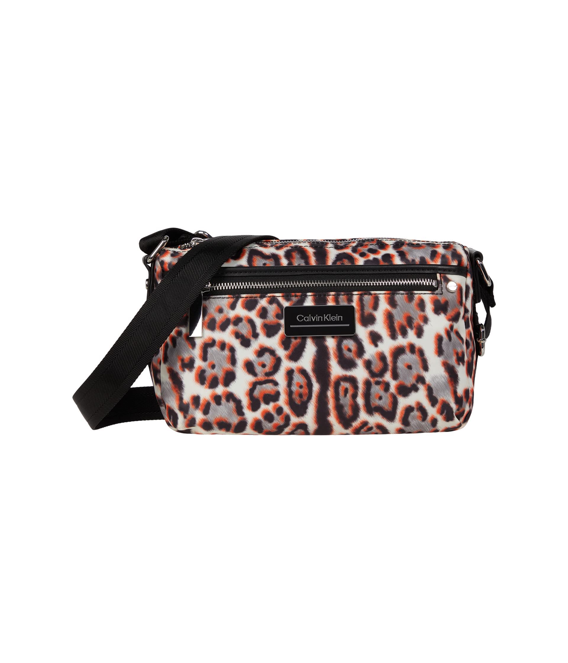 Calvin Klein Sussex Printed Leopard Nylon Crossbody Bag for Women - Stylish Shoulder Purse for Everyday Use, Travel & Date Nights
