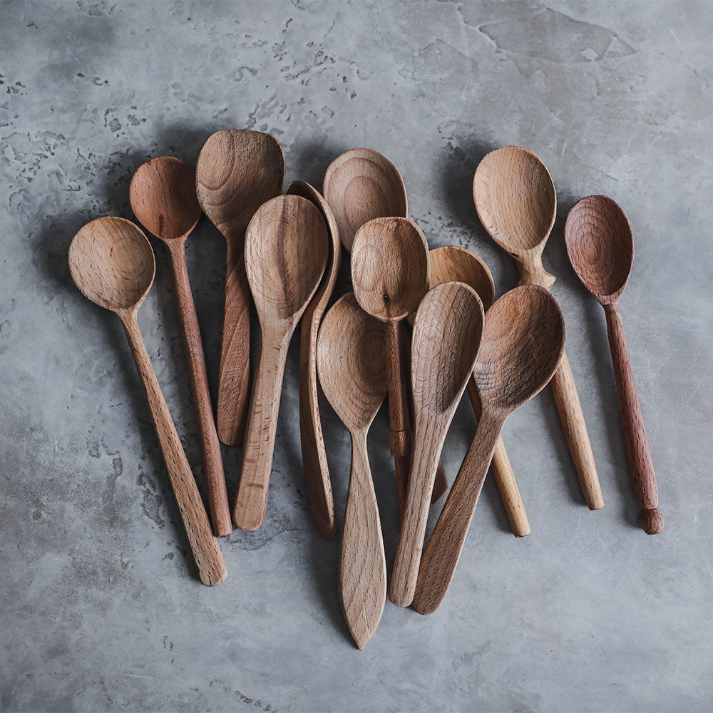 12-Piece Beechwood Spoon Set for Cooking & Baking - Durable Wooden Spoons for Mixing, Stirring & Serving - Perfect for Kitchen, BBQ & Camping Use