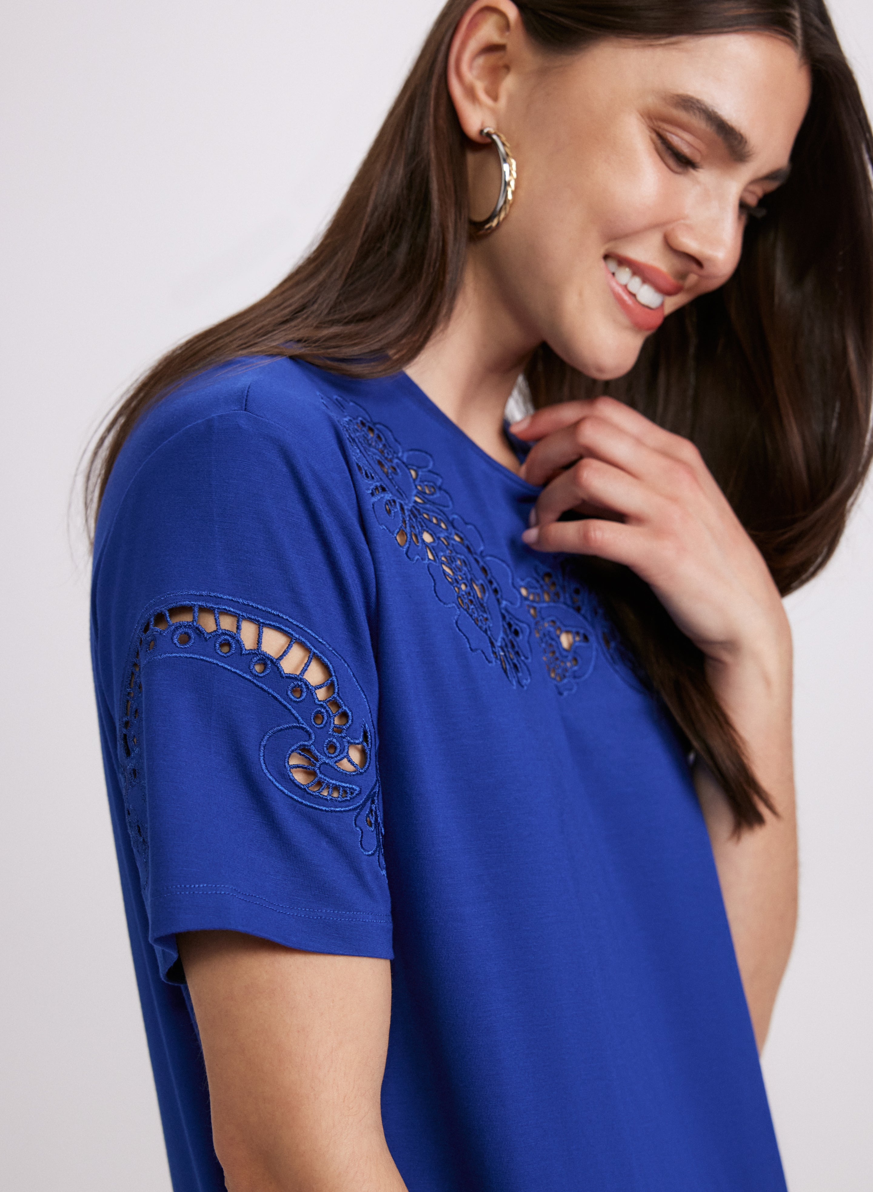 Embroidered T-Shirt Dress for Women - Soft Cotton Casual Summer Dress with Stylish Floral Design | Perfect for Beach, Brunch, and Everyday Wear