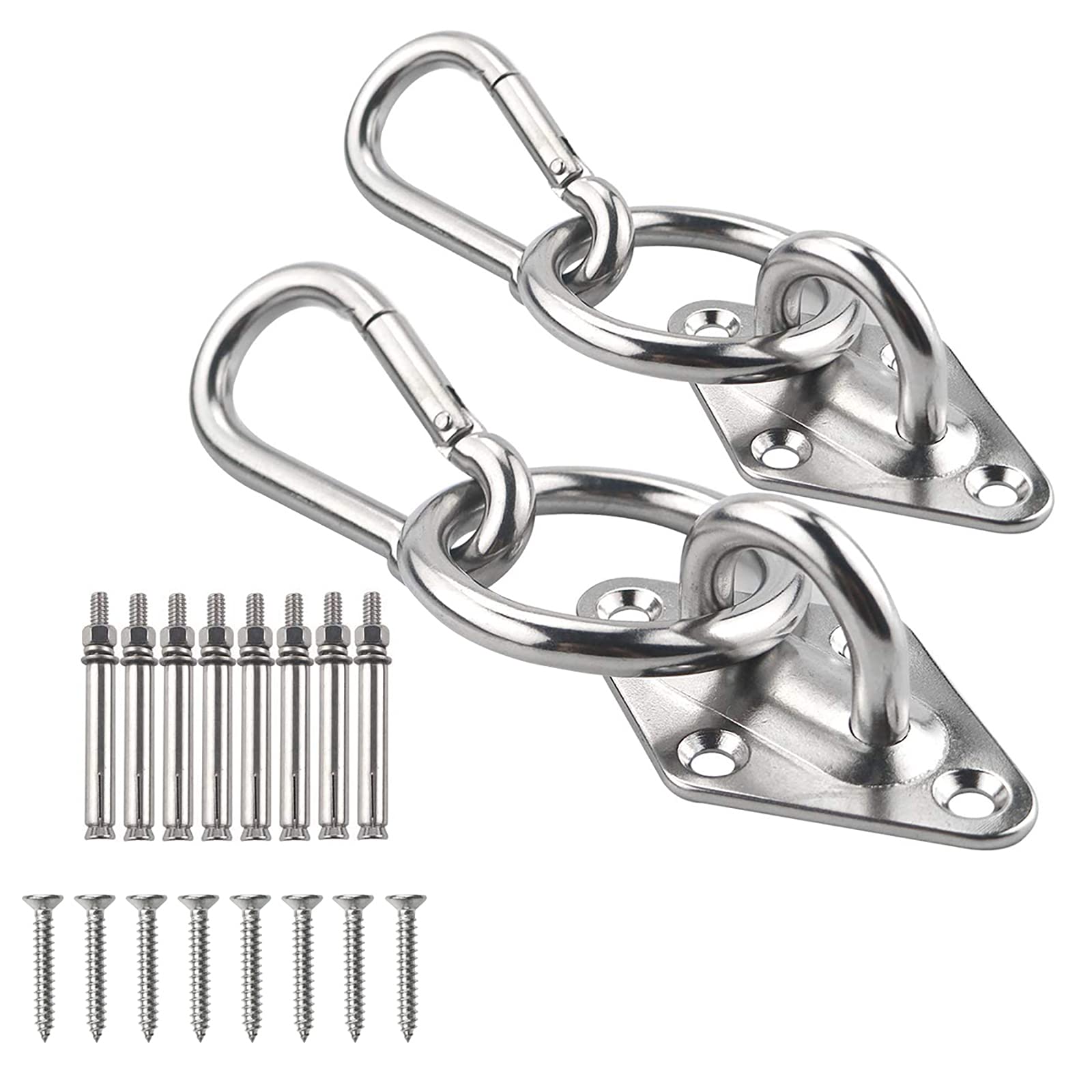 Heavy Duty TooTaci Hammock Hook - 1100lb Capacity Hammock Hanging Kit with 304 Stainless Steel Ceiling Hook, O Ring & Bolt Screws - Indoor/Outdoor Wall Mount for Hammocks, Swing Chairs & Porch Swings - Perfect for Backyard, Patio, Camping & Relaxation