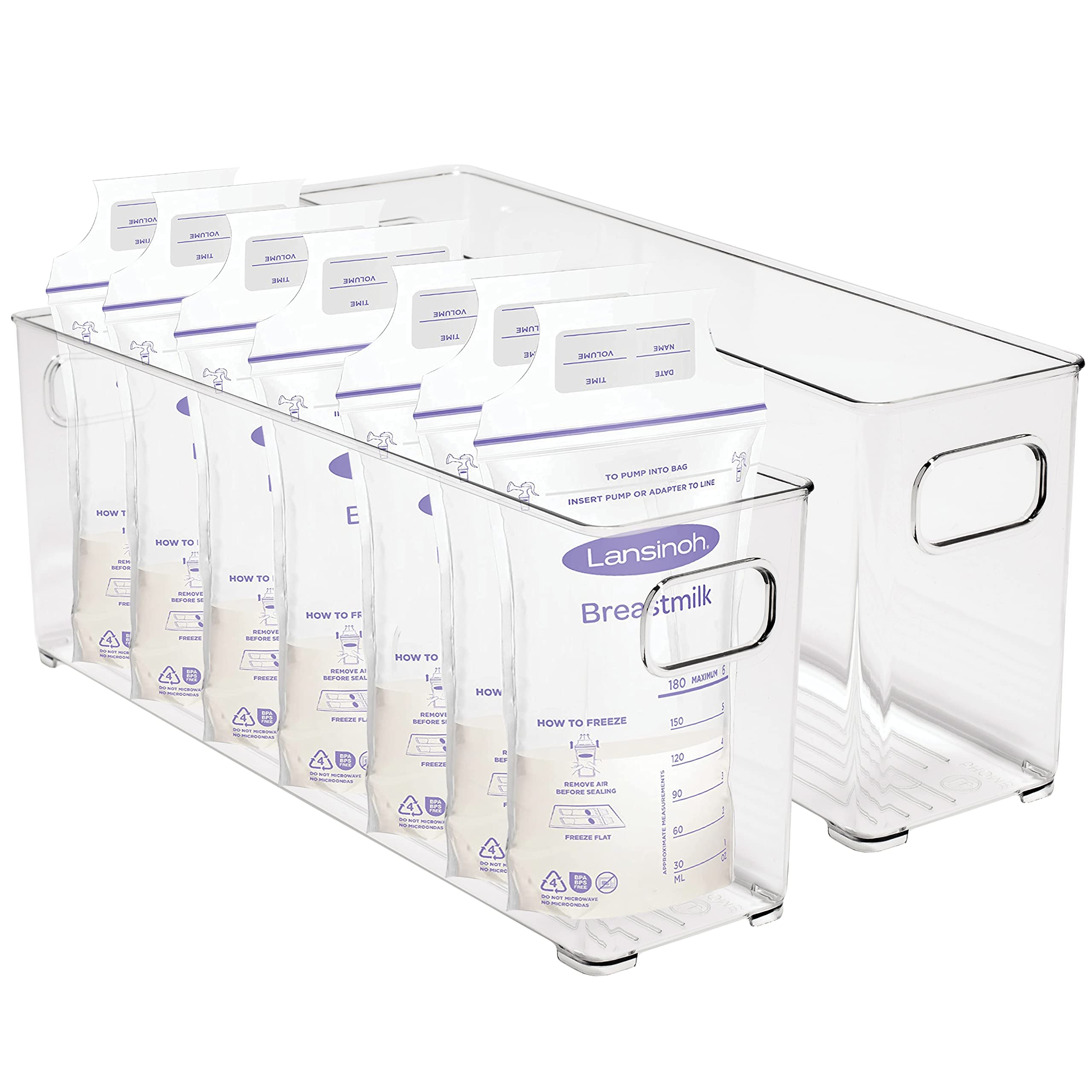Clear Plastic Storage Bins for Pantry & Kitchen Organization - Stackable Acrylic Containers for Cabinet Shelves, Fridge & Freezer | Perfect for Home, Office & Dorm Storage Solutions