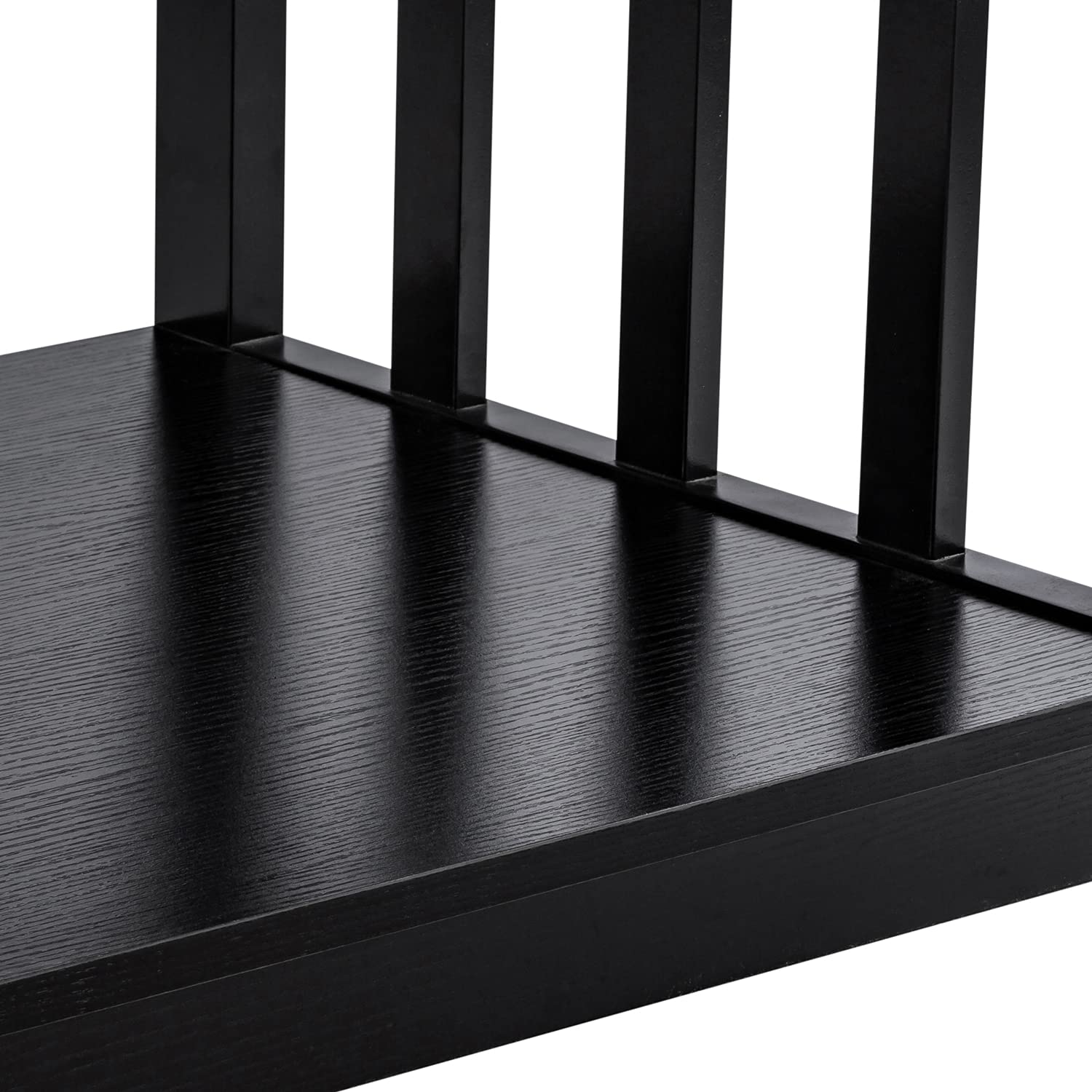 ChooChoo Mission Coffee Table - 40 Inch Black Wood Living Room Table with Shelf | Stylish & Functional Centerpiece for Small Spaces, Apartments, and Modern Home Decor