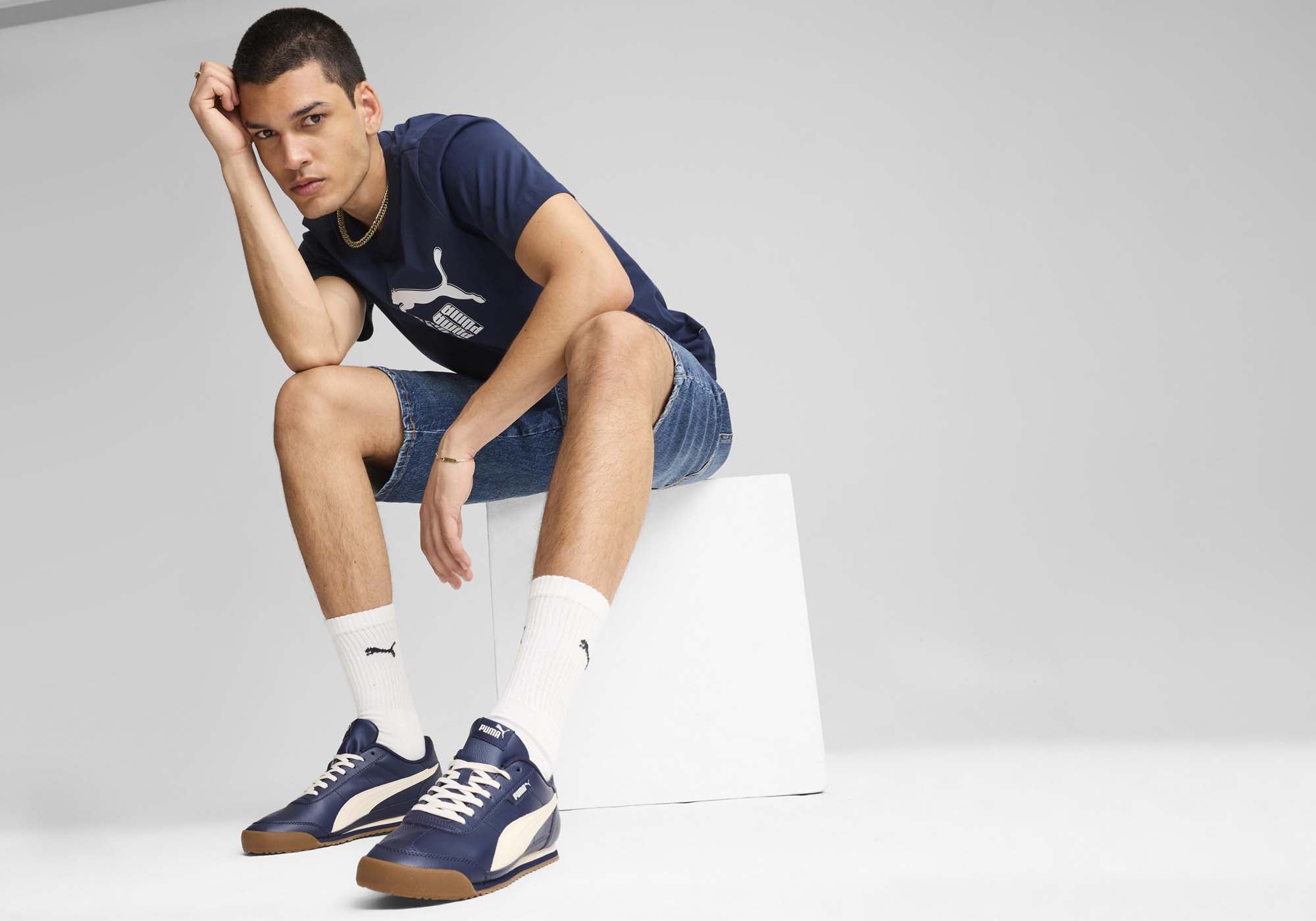 Puma Men's Turino II Comfortable Navy Lace-Up Sneakers - Lightweight Running Shoes for Walking, Gym & Casual Wear