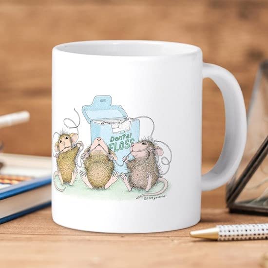 Floss Boss 20 oz Ceramic Coffee Mug - Large Insulated Tea Cup for Office, Home & Gifts - Funny Dentist Themed Mega Coffee Cup