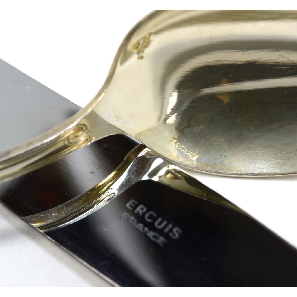 Vintage ERCUIS Silver Plated Flatware Set - 32 Pieces (8 Place Settings) with Elegant Wave Pattern - Perfect for Fine Dining, Wedding Gifts & Special Occasions