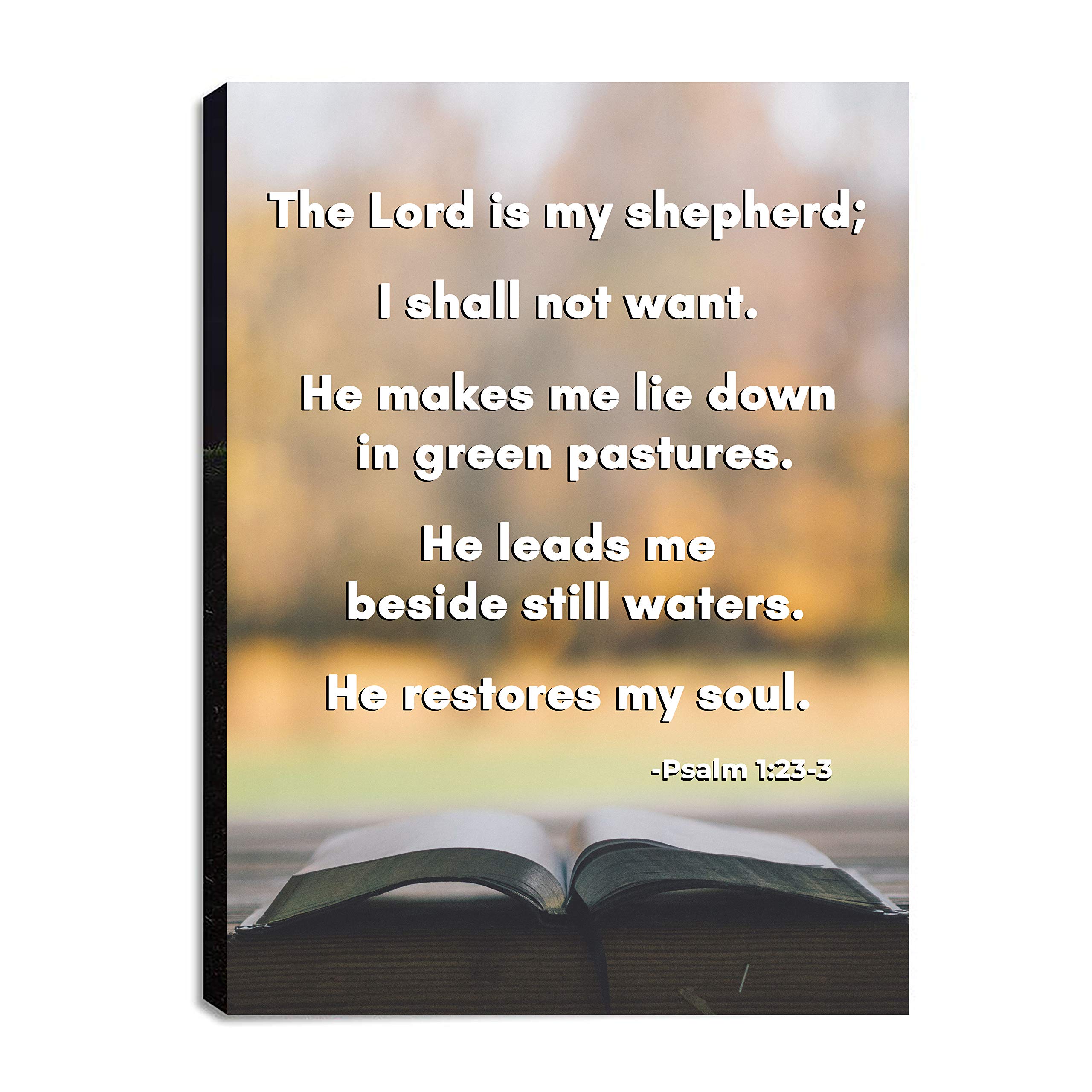 Psalm 1:23-3 Bible Verse Canvas Wall Art - 24x36 Inch Christian Scripture Print with Prayers, Ready to Hang Home Decor for Living Room, Bedroom, Kitchen - Inspirational Gift for Faith-Based Interiors