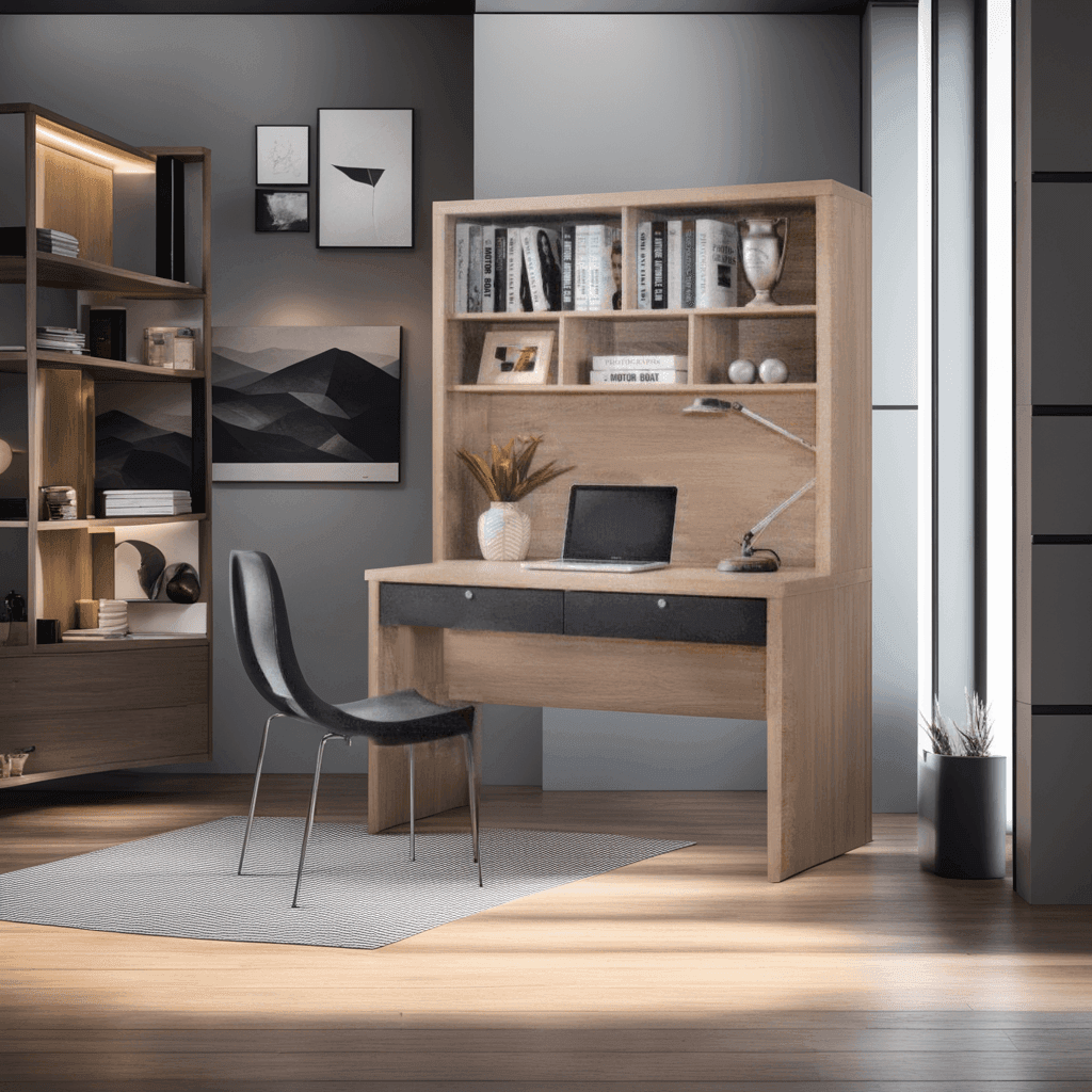 Malvin Study Table with Hutch - 120cm Writing Desk with Bookshelf for Home Office, Student Study & Workspace Organization - Perfect for Small Spaces & Dorm Rooms