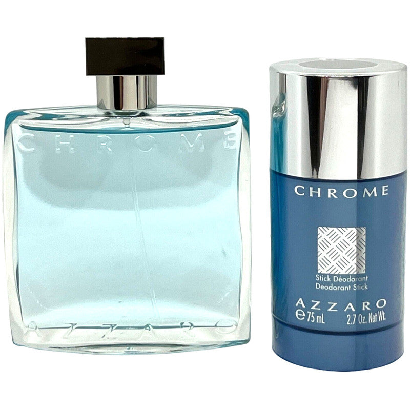 Azzaro Chrome Men's Cologne Gift Set - 2 Piece Eau de Toilette Spray & After Shave Balm - Perfect for Birthday, Anniversary & Valentine's Day Gifts