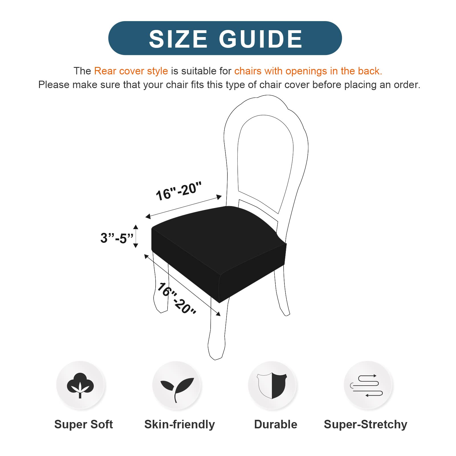 **Waterproof Chair Covers for Dining Room - Genina Washable Seat Slipcovers for Kitchen & Dining Chairs - Perfect for Spills, Pets & Everyday Use**