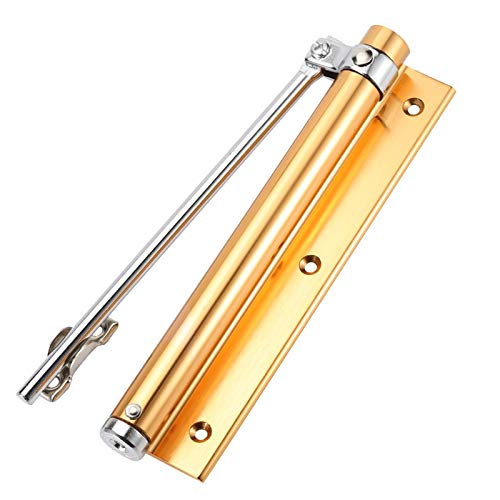Self-Closing Cabinet Hinges - Automatic Door Hinge with Silent Rebound, No Slotting or Punching Required - Champagne Finish - Perfect for Kitchen Cabinets, Wardrobes & Furniture Doors