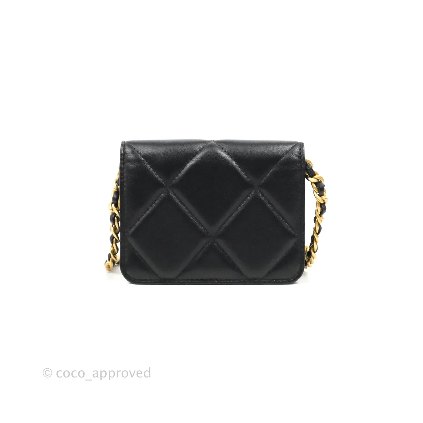 Chanel 19 Card Holder With Chain Black Mixed Hardware - Luxury Wallet for Women - Perfect for Everyday Use, Travel & Special Occasions