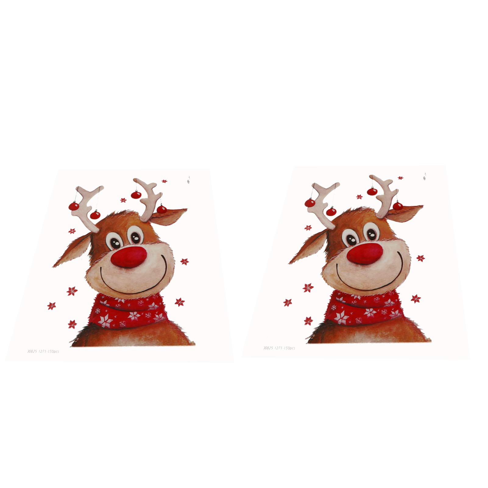 Healifty Christmas Heat Transfer Appliques - 2pcs Reindeer Iron-On Patches for DIY T-Shirt, Dress & Bag - Festive Xmas Decoration for Holiday Crafts & Gifts