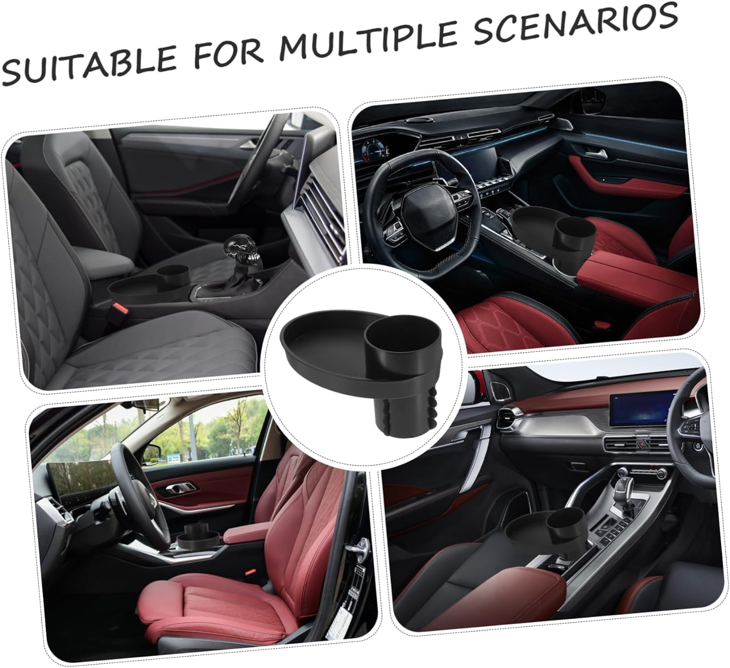 Walquicks 360° Rotatable Car Seat Tray for Kids - Portable Snack & Cup Holder for Travel