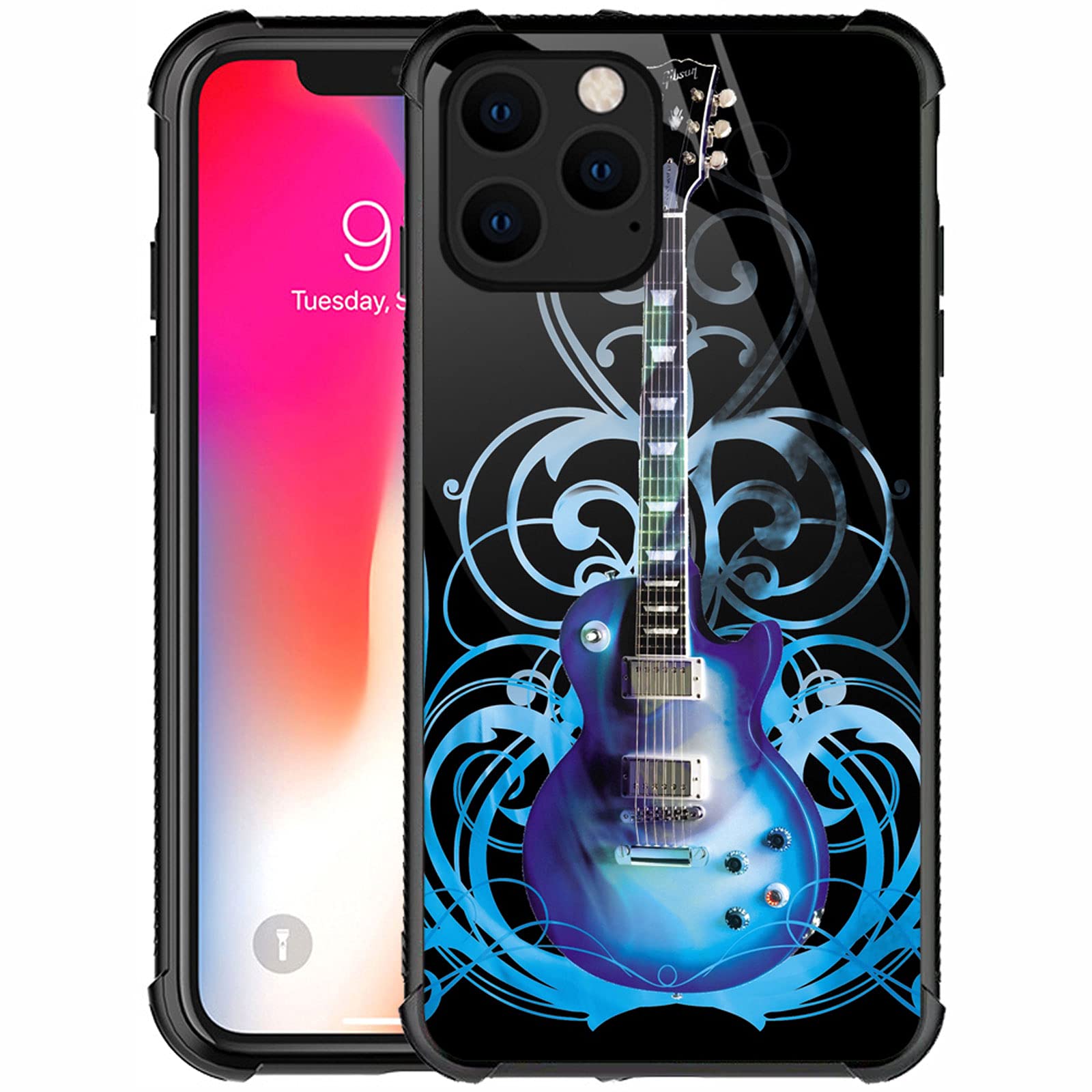 Shockproof Anti-Scratch Hard PC Case for iPhone 13 Mini - Blue Guitar Design | Stylish Protection for Everyday Use, Travel & Outdoor Activities