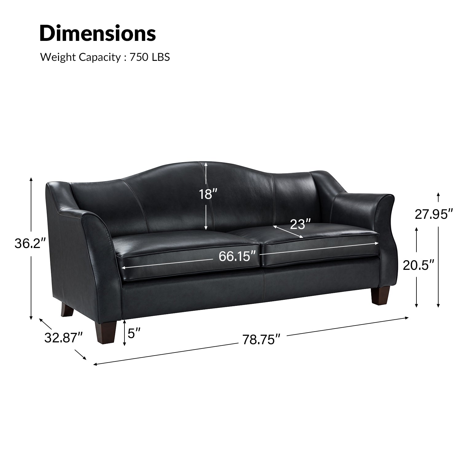 Hugo Traditional Style Curved Genuine Leather Sofa - Elegant Living Room Furniture for Home, Office & Lounge Decor