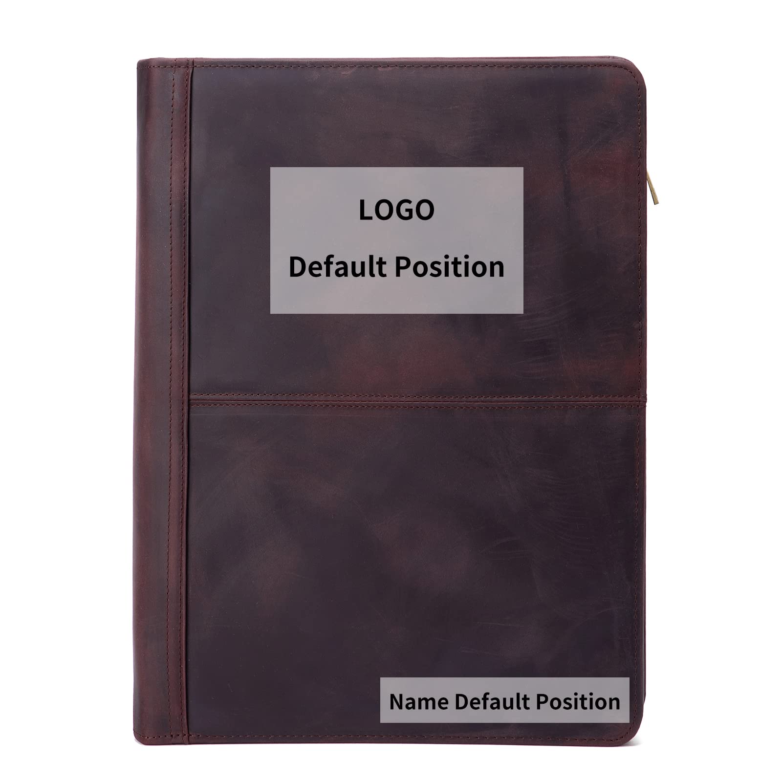 Premium Personalized Genuine Leather Portfolio with 3-Ring Binder | Full Grain Leather Zippered Padfolio | Custom A4 Notebook Holder & Professional Organizer | Executive Gift for Men & Women (Dark Brown) | Perfect for Business Meetings, Office Use & Corporate Gifts