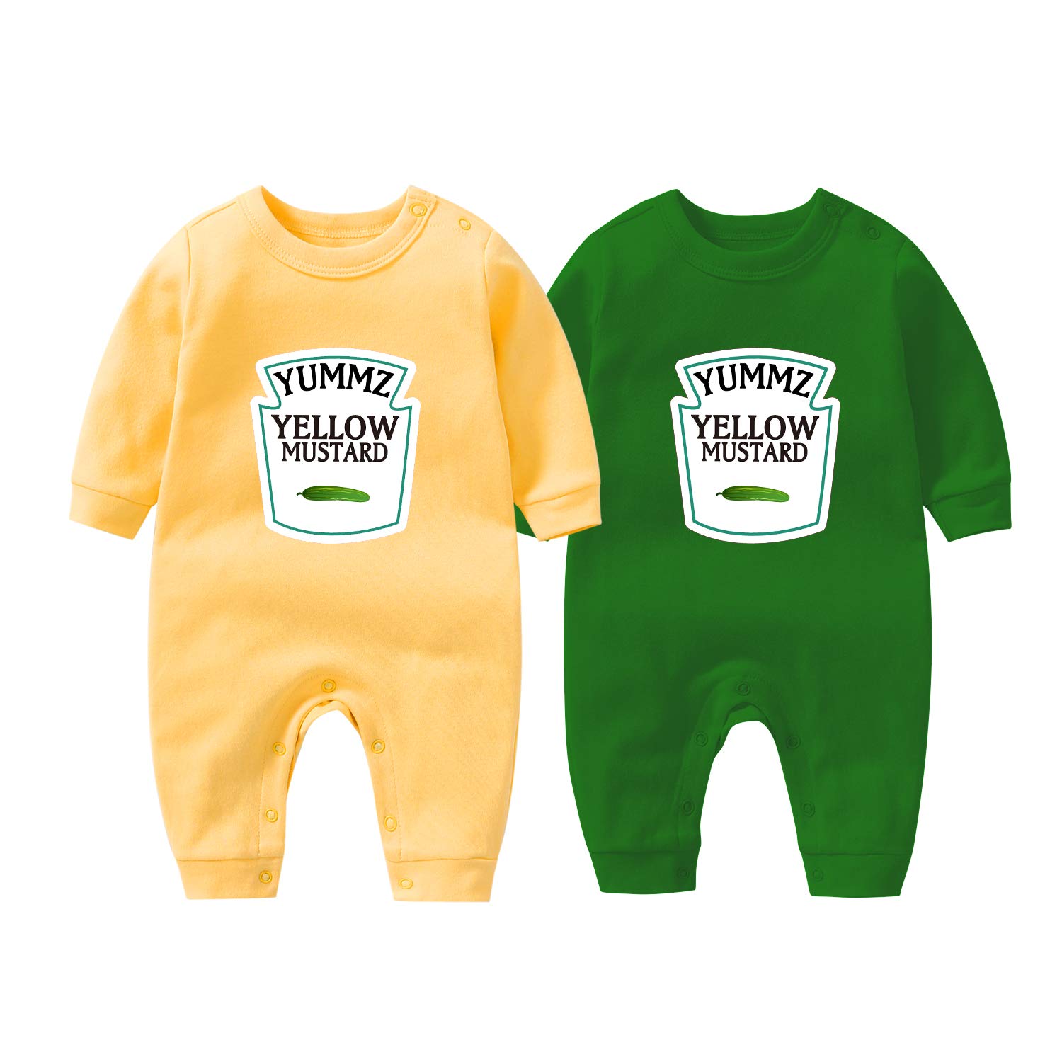 YSCULBUTOL Baby Bodysuit - Adorable Tomato Ketchup & Mustard Red Yellow Twins Set for Boys & Girls | Matching Twin Outfits for Photos, Parties & Family Gatherings