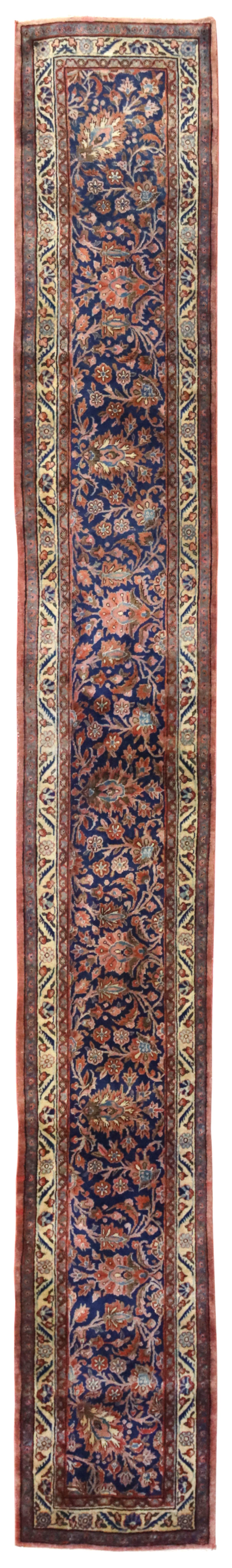 Antique Manchester Kashan Handwoven Traditional Persian Rug - J66229 - Perfect for Living Room, Bedroom & Home Decor