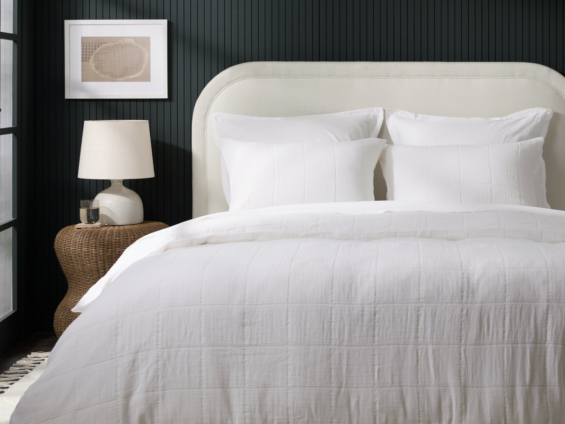 Breathable White Terrace Gauze Duvet Cover Set - Lightweight & Soft Bedding for Summer - Perfect for Guest Rooms, Vacation Homes & Boho Chic Bedrooms