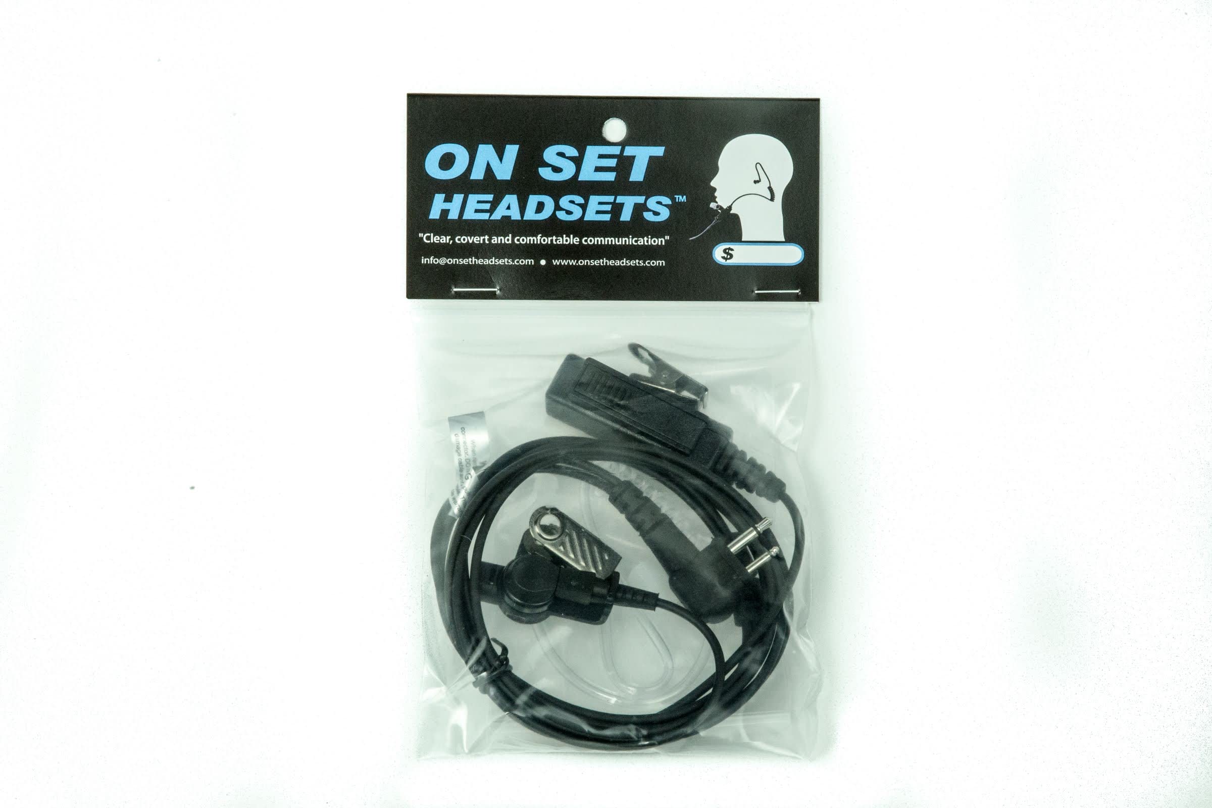 Professional FilmPro Black Walkie Surveillance Headset - Kevlar Reinforced, Water Resistant, Hypoallergenic - Motorola 2-pin M1 Compatible for Film & TV Crews - Ideal for On-Set Communication, Security, and Medical Use