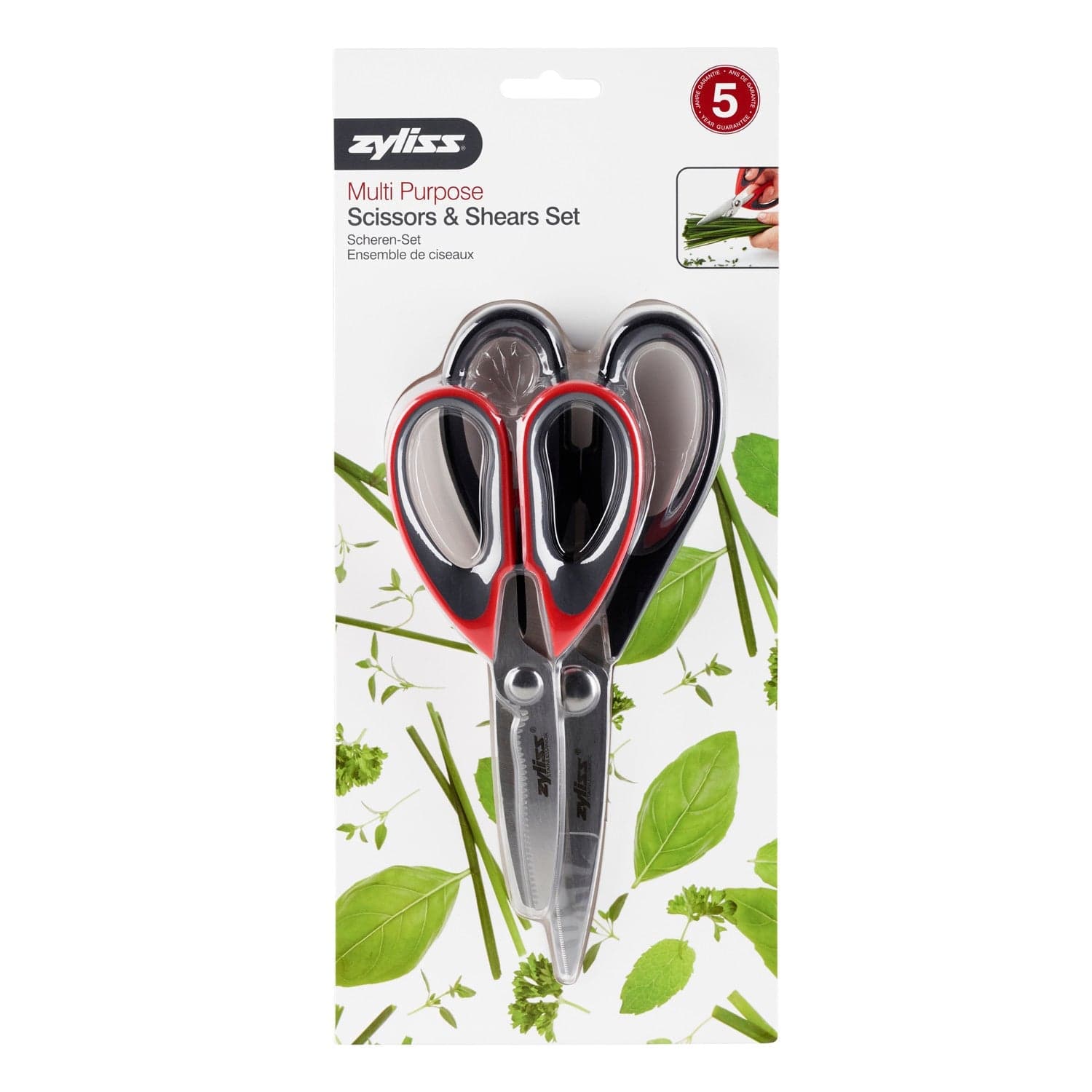 Zyliss 2-Piece Premium Kitchen Scissors Set - Heavy Duty Stainless Steel Shears for Cooking, Crafting & Household Use