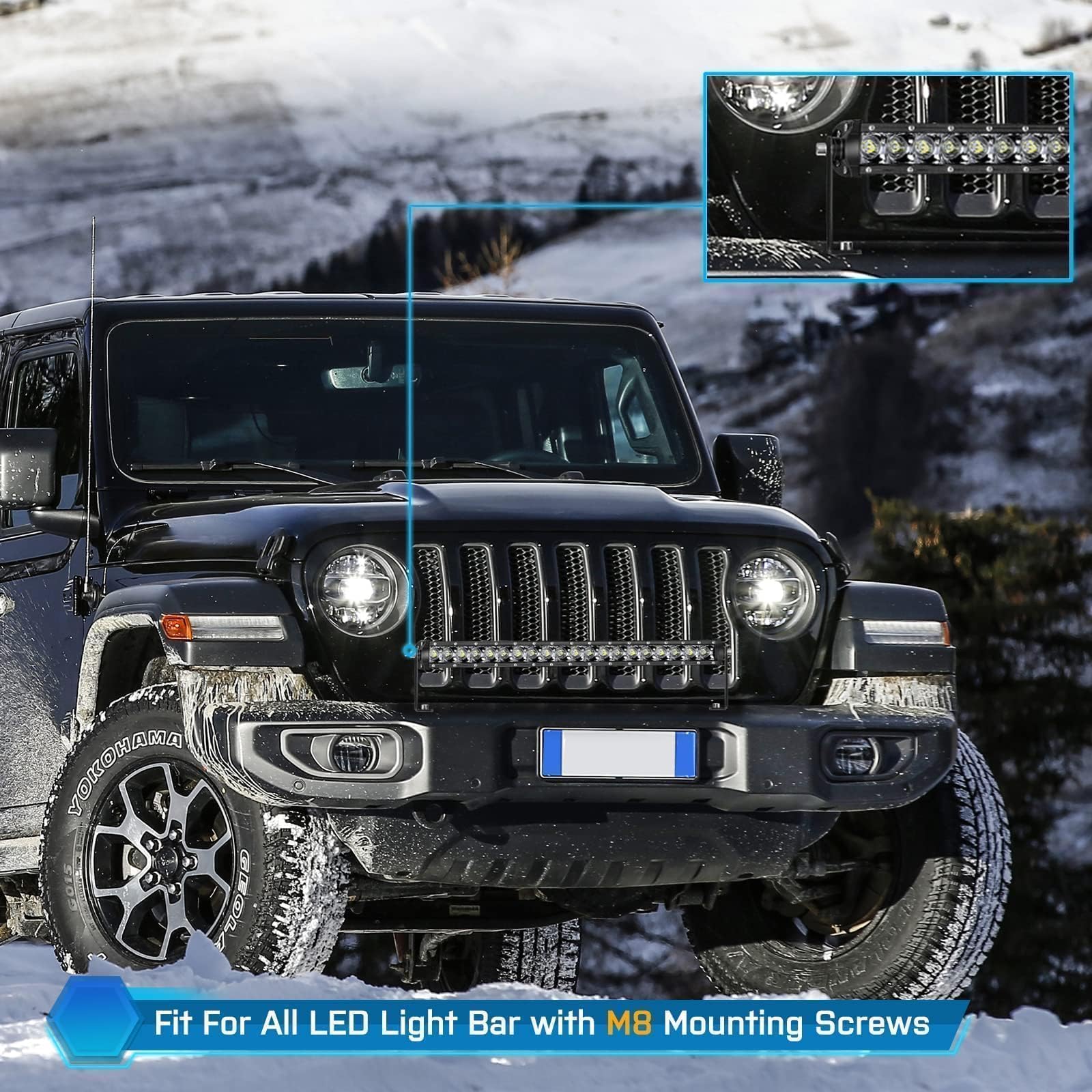 2 Pack Universal LED Light Bar Brackets - Heavy Duty Mounting Kit for Straight & Curved Light Bars - Fits Trucks, Pickups, ATV & UTV - Off-Road, Camping & Emergency Lighting Accessories